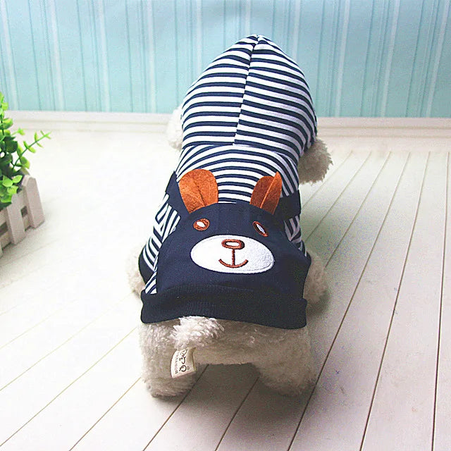 Striped Dog Hoodie Winter Outfit