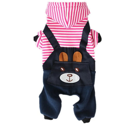 Striped Dog Hoodie Winter Outfit