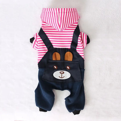 Striped Dog Hoodie Winter Outfit