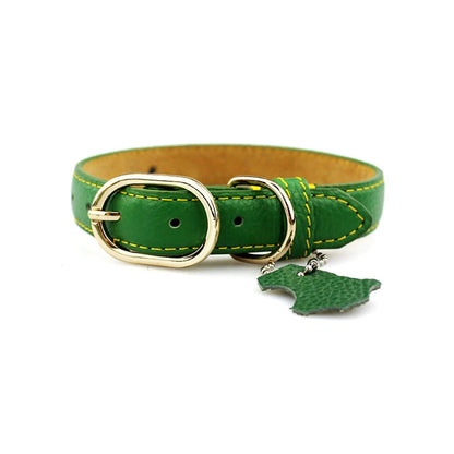 Classic Leather Dog Collar with Hangtag